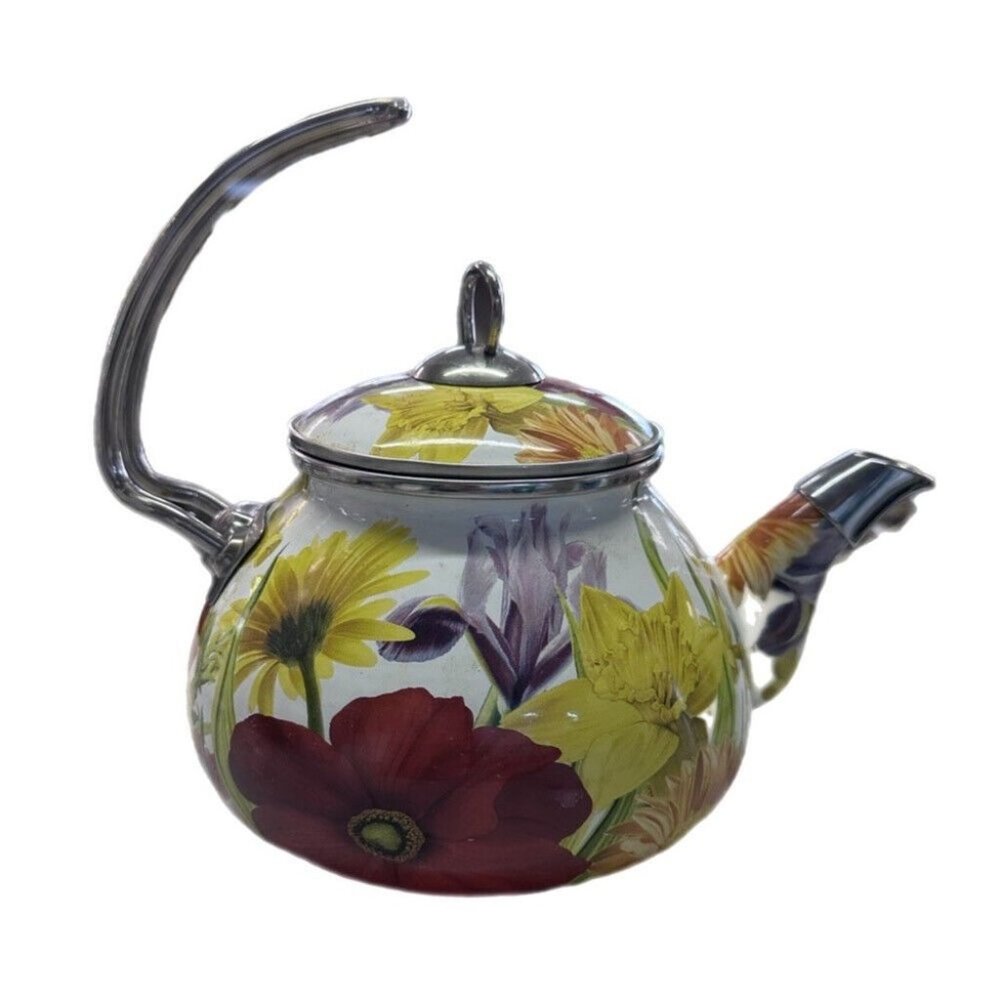The Pioneer Woman Flower Garden Enamel Tea Kettle Teapot RETIRED! - Picture 2 of 5